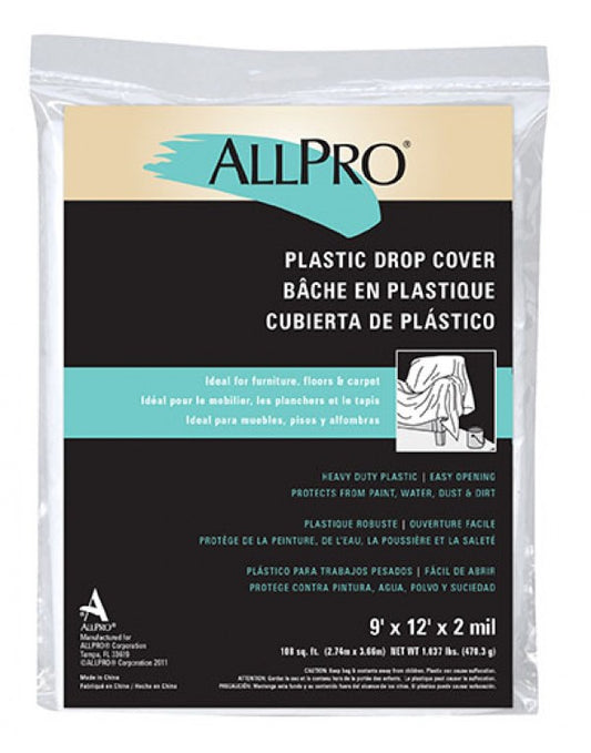 A-P Dropcloth - Plastic 2 mil emb-9' x 12'